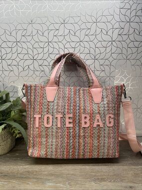 Tote bag Multicolor Woven Tote Bag - Pink Accent